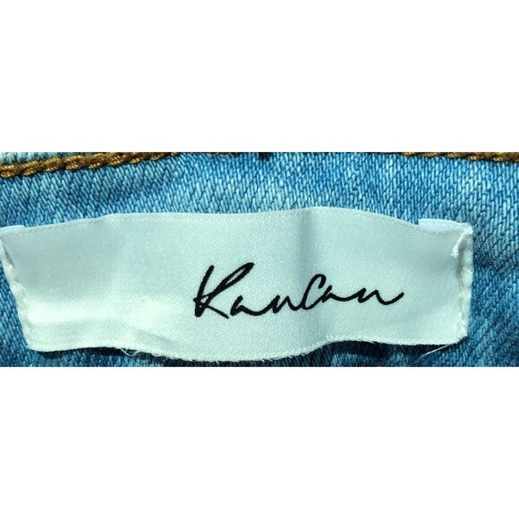 Kancan Mid Rise Ankle Skinny Jeans Women 24 Light Wash Distressed Stretch - Picture 5 of 9